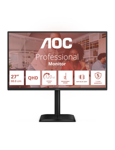 AOC E4 Q27E4U computer monitor 27" 2560 x 1440 pixels Quad HD LED Black
