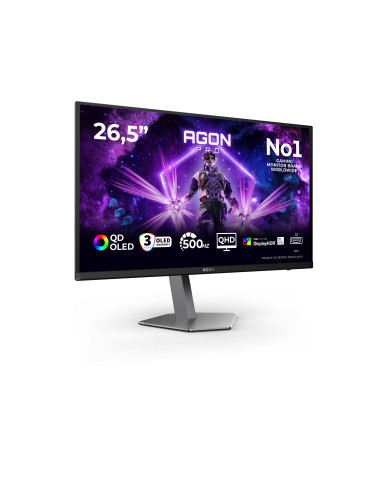 AOC AGON PRO AG276QKD2 computer monitor 26.5" 2560 x 1440 pixels Quad HD QD-OLED Black, Gray