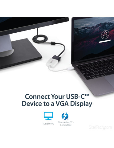 StarTech.com USB-C- till VGA-adapter - vit