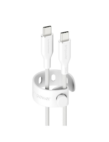 PanzerGlass empower™ by ® Racing 240W USB-C to USB-C Cable | USB 2.0 | 1.2M | Silver White USB cable