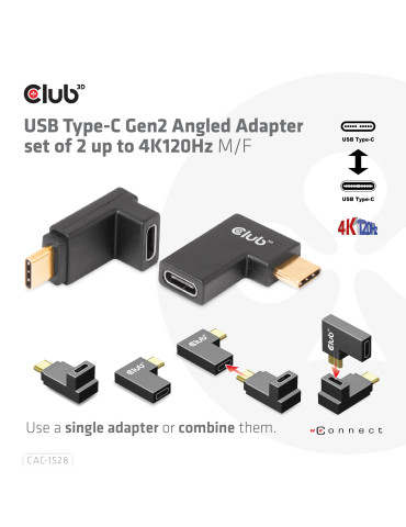 CLUB3D CAC-1528 kaapelin sukupuolenvaihtaja USB C Musta