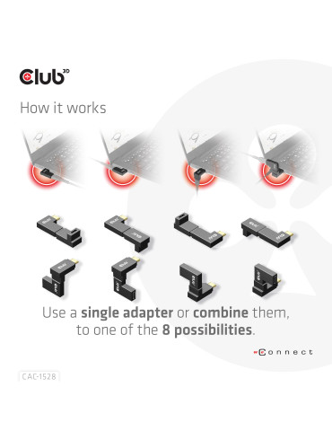 CLUB3D CAC-1528 kaapelin sukupuolenvaihtaja USB C Musta