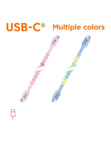 CLUB3D USB-C® Beaded Cable Pink