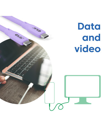 CLUB3D USB C cable purple