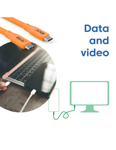 CLUB3D USB C cable orange
