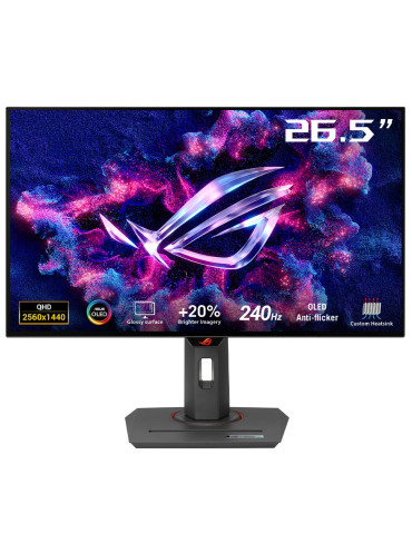 ASUS ROG Strix OLED XG27AQDMG platta pc-skärmar 67,3 cm (26.5") 2560 x 1440 pixlar Quad HD Svart