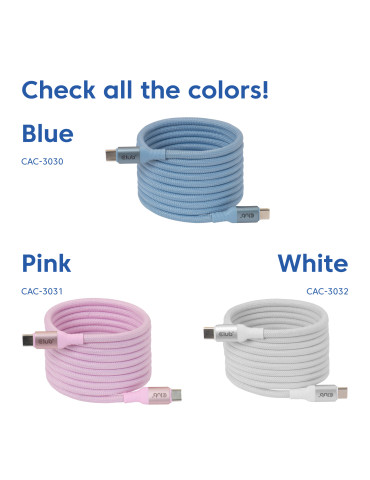 CLUB3D CAC-3030 USB-kaapeli 2 m USB C 0,48 Gbit s 240 W Sininen