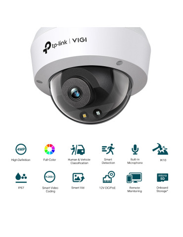 TP-Link VIGI C240 (2.8mm) Kupoli IP-turvakamera Sisätila ja ulkotila 2560 x 1440 pikseliä Katto seinä
