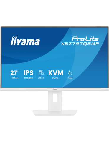 iiyama ProLite XB2797QSNP-W1 tietokoneen litteä näyttö 68,6 cm (27") 2560 x 1440 pikseliä Quad HD LCD Valkoinen
