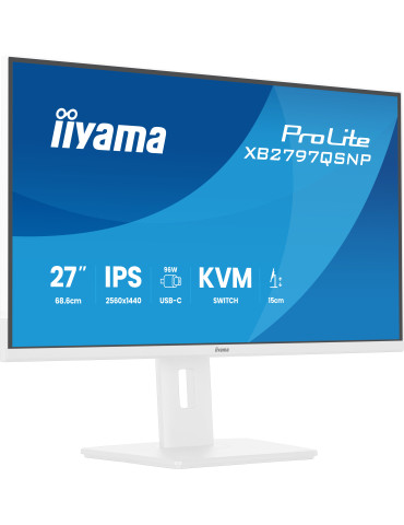 iiyama ProLite XB2797QSNP-W1 tietokoneen litteä näyttö 68,6 cm (27") 2560 x 1440 pikseliä Quad HD LCD Valkoinen