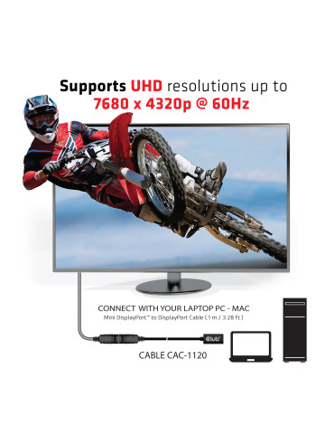 CLUB3D CAC-1120 DisplayPort-kabel 1 m Mini DisplayPort Svart
