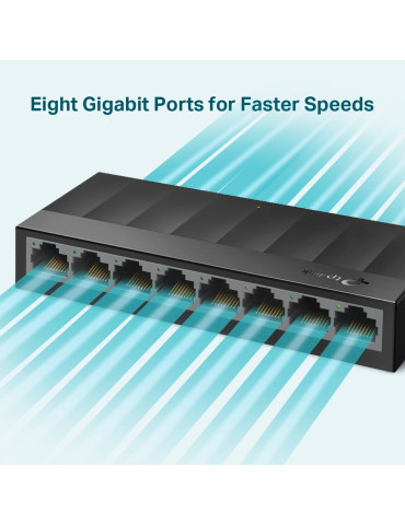 TP-Link LS1008G Unmanaged Gigabit Ethernet (10 100 1000) Black