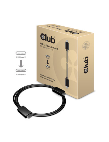 CLUB3D USB Type-C Cable M M 0.8Meter Active PD ~100Watt 4K60Hz