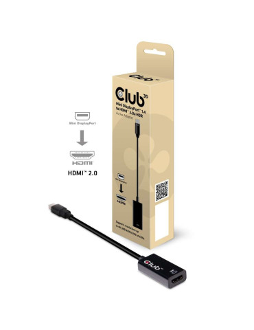 CLUB3D Mini DisplayPort 1.4 to HDMI 2.0b HDR Active Adapter