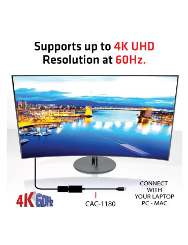 CLUB3D Mini DisplayPort 1.4 to HDMI 2.0b HDR Active Adapter