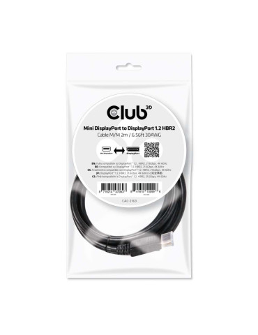 CLUB3D Mini DisplayPort to DisplayPort 1.2 M M 2m 6.56ft 4K60Hz