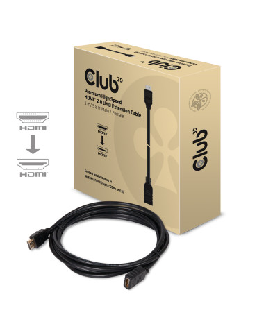 CLUB3D High Speed HDMI™ 2.0 4K60Hz Extension Cable 3m  9.8ft Male Female