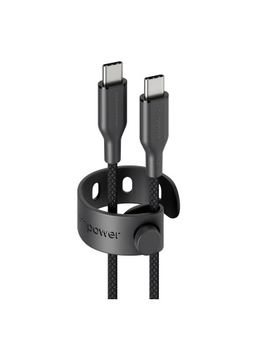 PanzerGlass empower™ by ® Racing 240W USB-C to USB-C Cable | USB 2.0 | 2M | Space Black USB-kaapeli Musta