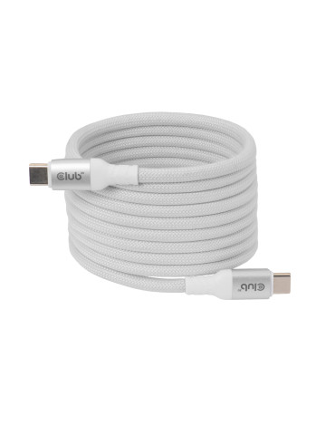 CLUB3D CLUB 3D USB-C Magnetic-Coil Cable White USB-kaapeli 2 m USB C 0,48 Gbit s 240 W Valkoinen