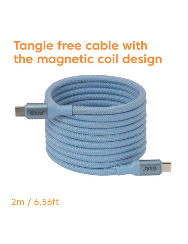 CLUB3D CAC-3030 USB-kaapeli 2 m USB C 0,48 Gbit s 240 W Sininen