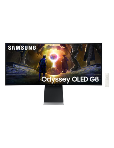 Samsung G85SD tietokoneen litteä näyttö 86,4 cm (34") 3440 x 1440 pikseliä UltraWide Quad HD OLED Hopea