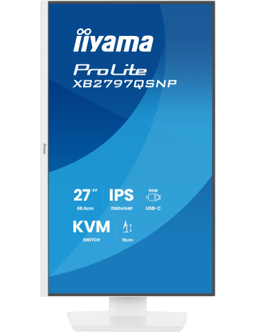 iiyama ProLite XB2797QSNP-W1 tietokoneen litteä näyttö 68,6 cm (27") 2560 x 1440 pikseliä Quad HD LCD Valkoinen