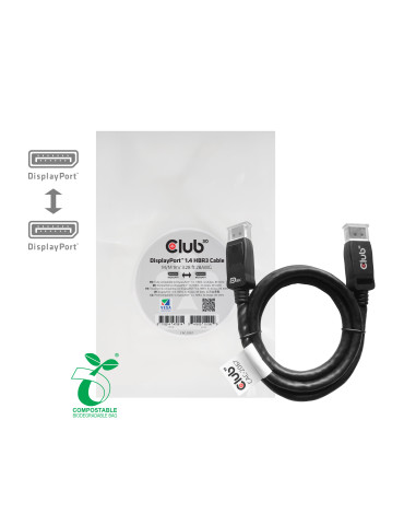 CLUB3D DisplayPort 1.4 HBR3 Cable 1m 3.28ft Male Male 8K60Hz