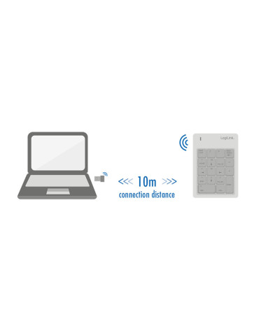 LogiLink ID0120 numeric keypad Universal RF Wireless Black