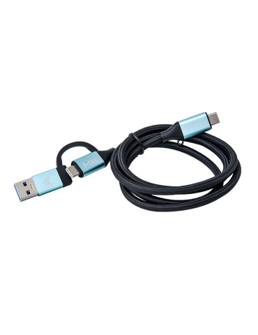 i-tec C31USBCACBL USB-kaapeli USB 3.2 Gen 1 (3.1 Gen 1) 1 m USB C 10 Gbit s Musta, Sininen
