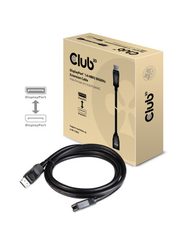CLUB3D CAC-1022 video cable adapter 78.7" (2 m) Displayport 1.4 Black