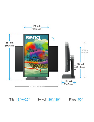 BenQ PD2705U computer monitor 27" 3840 x 2160 pixels 4K Ultra HD LED Black