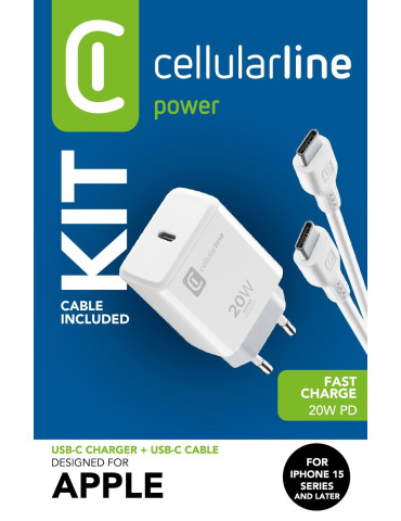 Cellularline 8018080473418 Älypuhelin, Universaali Valkoinen AC Sisätila