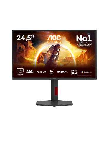 AOC G4 Q25G4SR tietokoneen litteä näyttö 62,2 cm (24.5") 2560 x 1440 pikseliä Quad HD LED Musta, Punainen