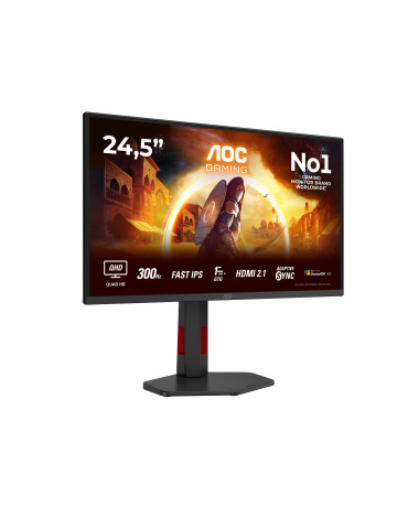 AOC G4 Q25G4SR tietokoneen litteä näyttö 62,2 cm (24.5") 2560 x 1440 pikseliä Quad HD LED Musta, Punainen