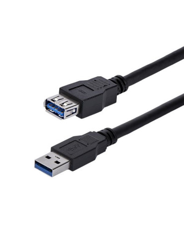 StarTech.com USB3SEXT1MBK USB-kaapeli USB 3.2 Gen 1 (3.1 Gen 1) 1 m USB A 5 Gbit s Musta