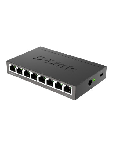 D-Link DGS-108 Hallitsematon L2 Gigabit Ethernet (10 100 1000) Musta