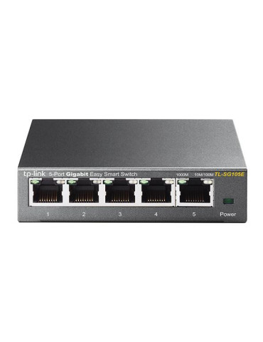 TP-Link TL-SG105E Hallittu L2 Gigabit Ethernet (10 100 1000) Musta
