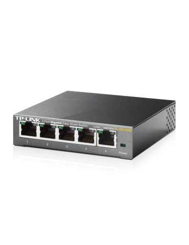 TP-Link TL-SG105E Hallittu L2 Gigabit Ethernet (10 100 1000) Musta