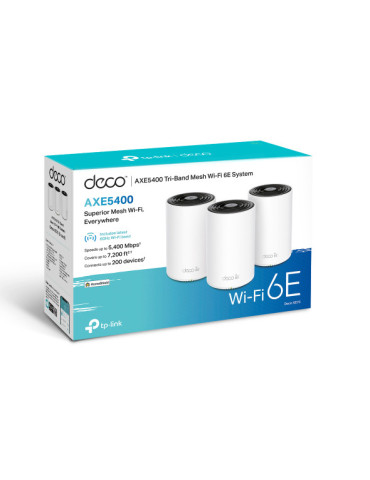 TP-Link Deco XE75 Triband (2,4 GHz 5 GHz 6 GHz) Wi-Fi 6E (802.11ax) Vit 3 Intern