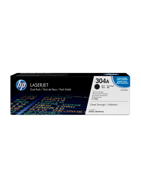 HP 304A 2-pack Black Original LaserJet Toner Cartridges