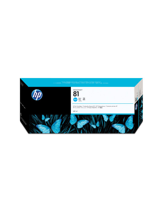 HP 81 680-ml Cyan DesignJet Dye Ink Cartridge