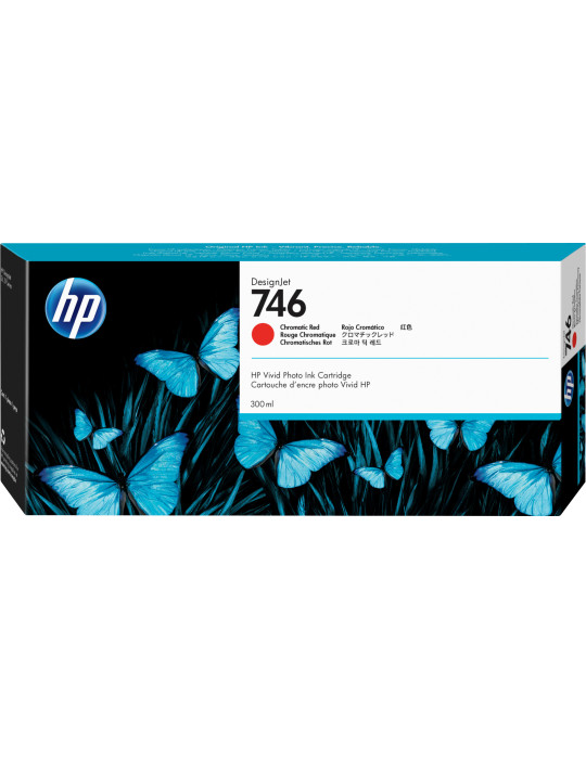 HP 746 300-ml, kromatiskt rött, Designjet-bläckpatron