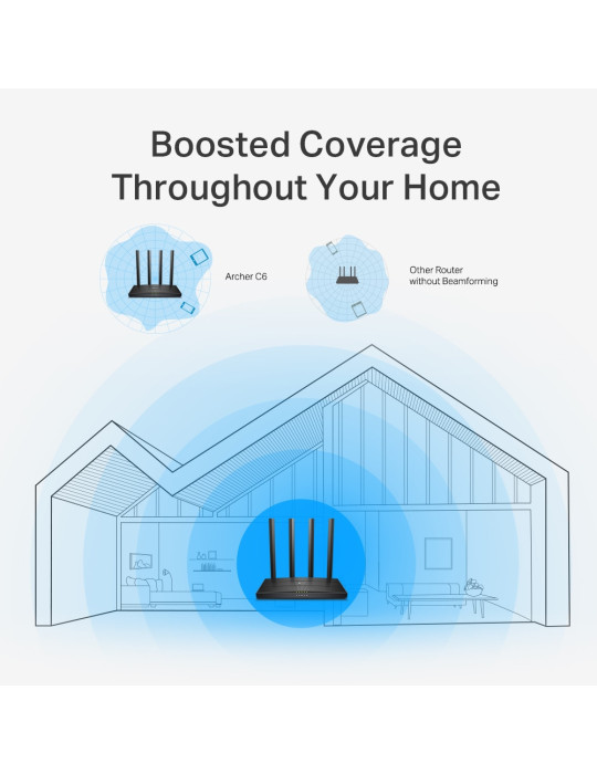 TP-Link Archer C6 trådlös router Snabb Ethernet Dual-band (2,4 GHz   5 GHz) Vit