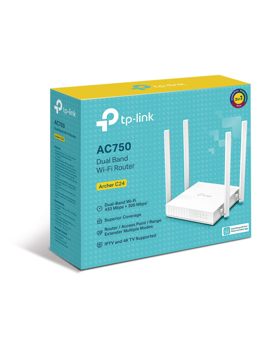 TP-Link ARCHER C24 trådlös router Snabb Ethernet Dual-band (2,4 GHz   5 GHz) Vit