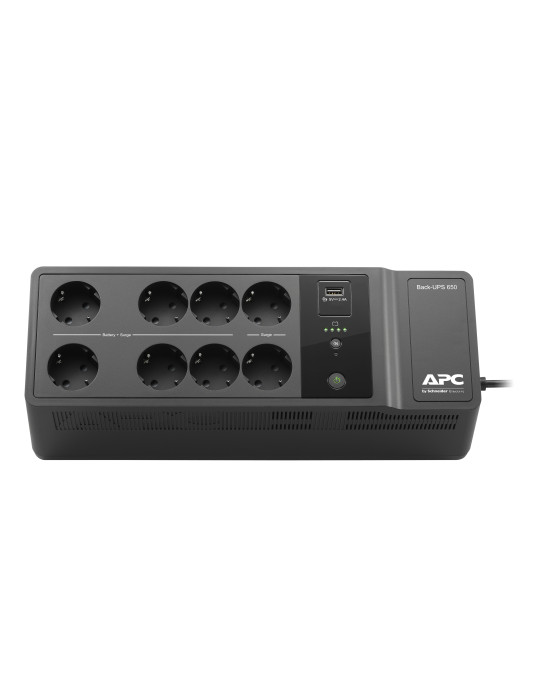 APC Back-UPS 650VA 230V 1 USB charging port - (Offline-) USV strömskydd (UPS) Vänteläge (offline) 0,65 kVA 400 W 8 AC-utgångar