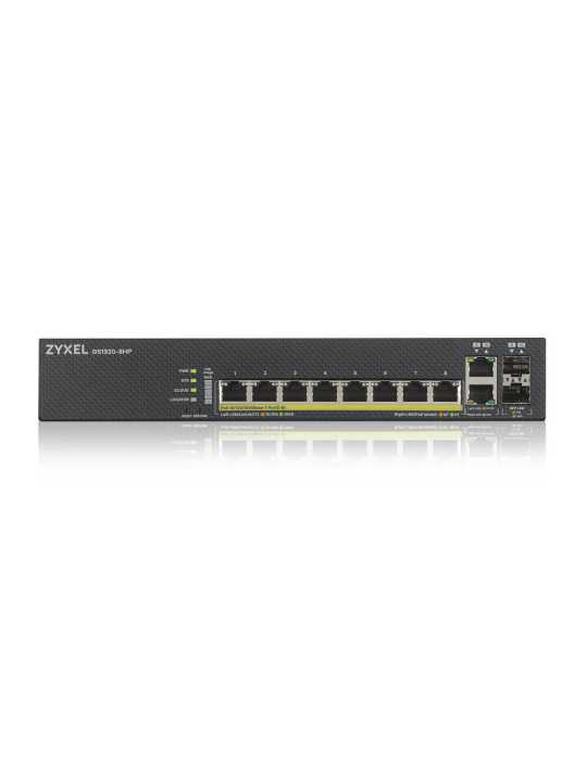 Zyxel GS1920-8HPV2 hanterad Gigabit Ethernet (10 100 1000) Strömförsörjning via Ethernet (PoE) stöd Svart