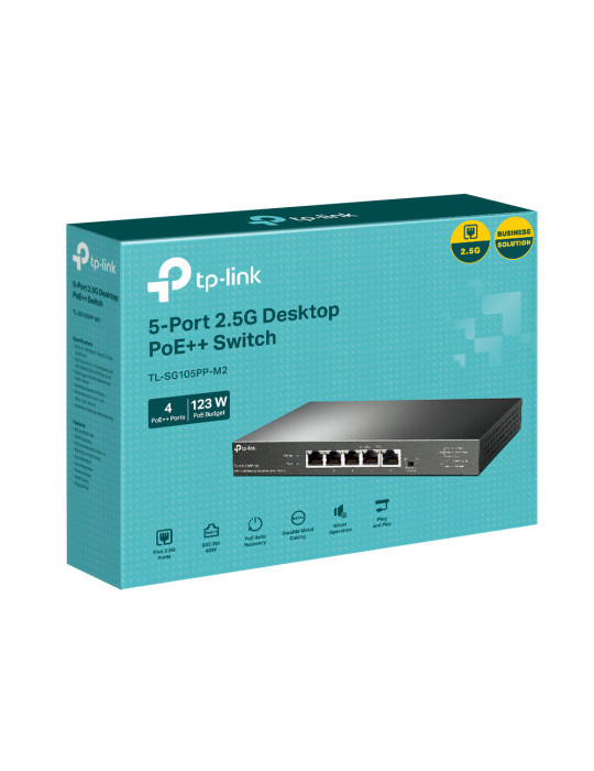 TP-Link TL-SG105PP-M2 network switch Unmanaged Gigabit Ethernet (10 100 1000) Power over Ethernet (PoE) Black