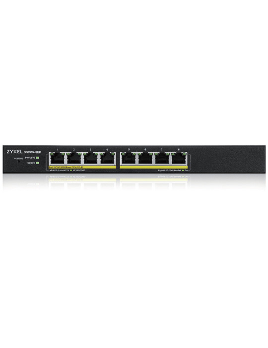 Zyxel GS1915-8EP hanterad L2 Gigabit Ethernet (10 100 1000) Strömförsörjning via Ethernet (PoE) stöd Svart