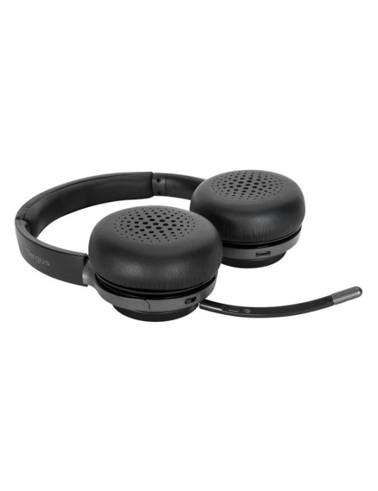 Targus AEH104GL hörlur och headset Kabel & Trådlös Huvudband Samtal musik USB Type-C Bluetooth Svart