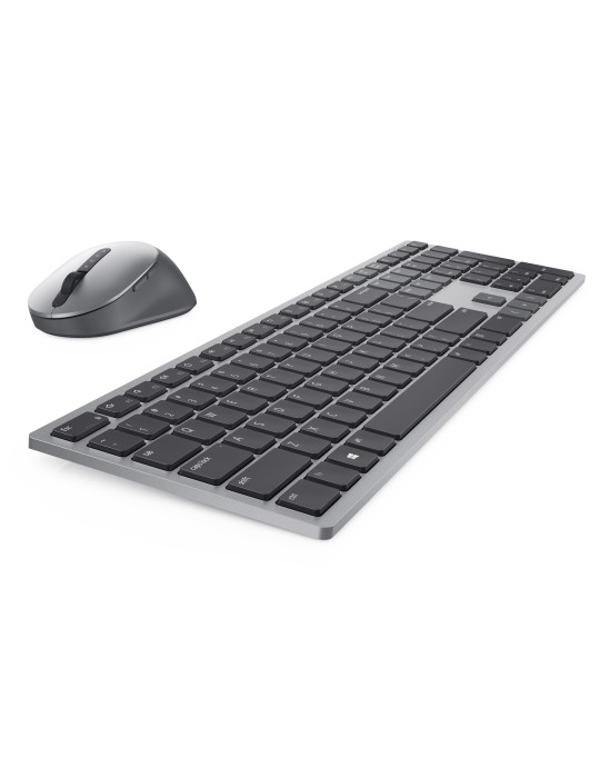 DELL KM7321W näppäimistö Sisältää hiiren Office RF Wireless + Bluetooth QWERTY Pohjoismainen Harmaa, Titaani